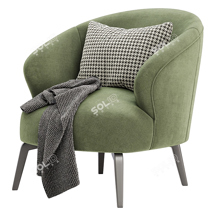 Stylish Armchair Moretti in 4 Colors 3D model image 5