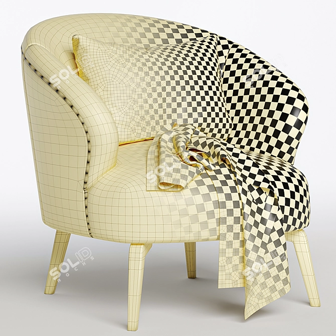 Stylish Armchair Moretti in 4 Colors 3D model image 6