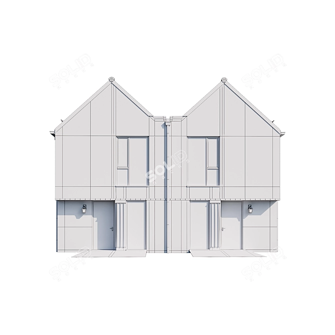 Customizable Individual Mansion Model 3D model image 6