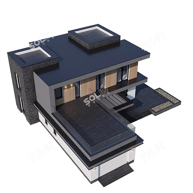 Customizable Villa Model 3D model image 4