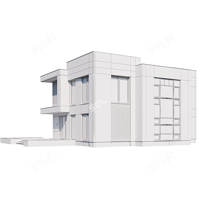 Customizable Villa Model 3D model image 5