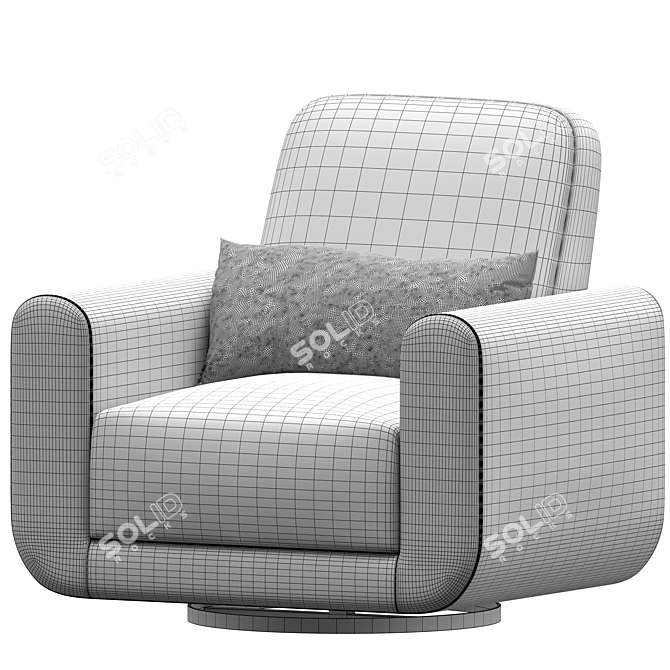 Extra-Wide Swivel Glider Sofa 3D model image 3