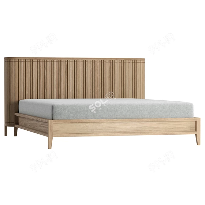 Koppar Queen Bed, Teak Wood 3D model image 3