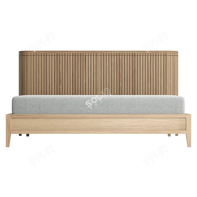 Koppar Queen Bed, Teak Wood 3D model image 4