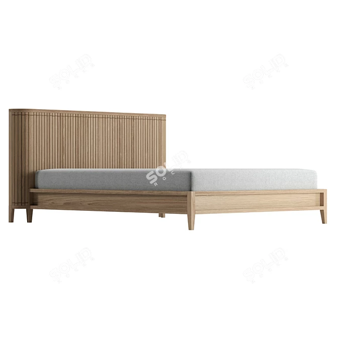 Koppar Queen Bed, Teak Wood 3D model image 6