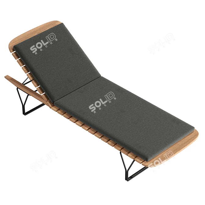 Luxury Bamboo Sun Lounger Chair 3D model image 5