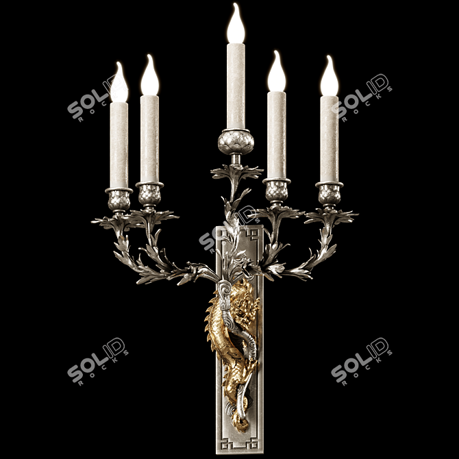Dragon Wall Light Fixture - 5 3D model image 2