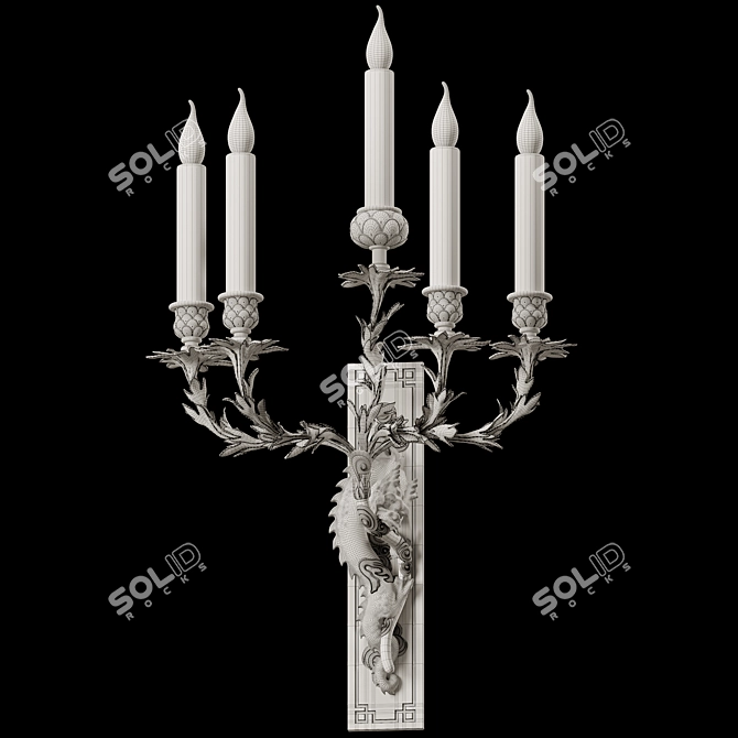 Dragon Wall Light Fixture - 5 3D model image 4