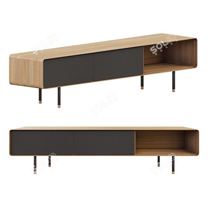 Gazzda Fina Lowboard TV Stand 3D model image 1