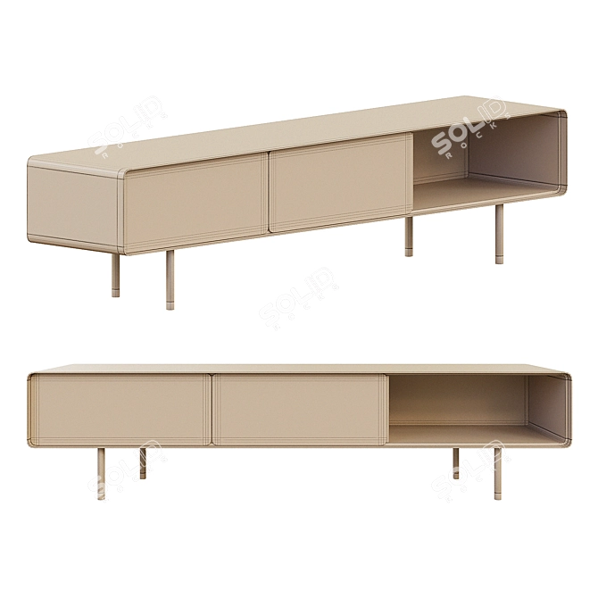 Gazzda Fina Lowboard TV Stand 3D model image 2