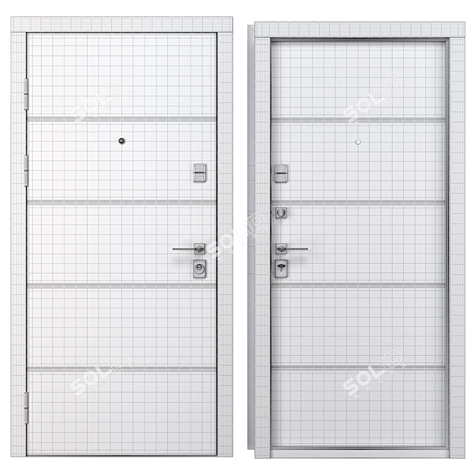 Metal Entry Door B-82 (Bulat) 3D model image 4