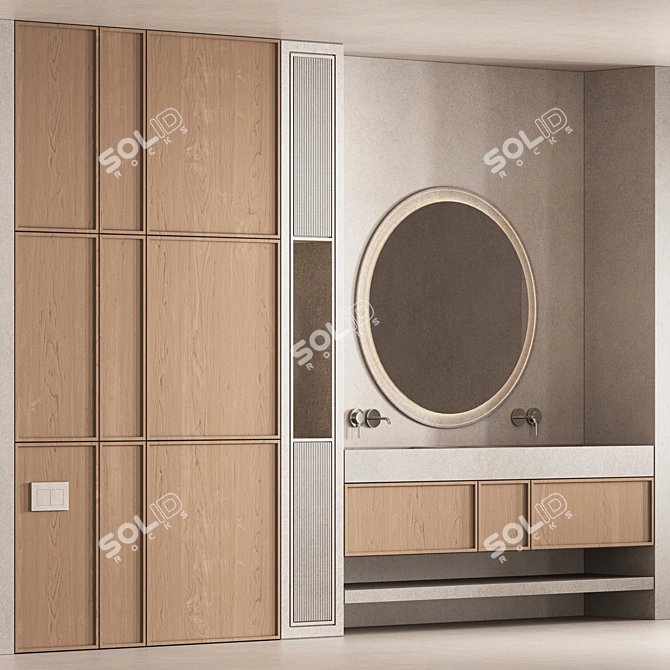 Modern Bathroom Furniture Set 13 3D model image 2