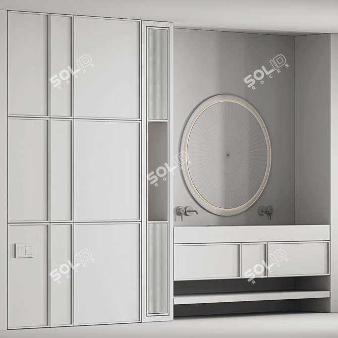 Modern Bathroom Furniture Set 13 3D model image 6