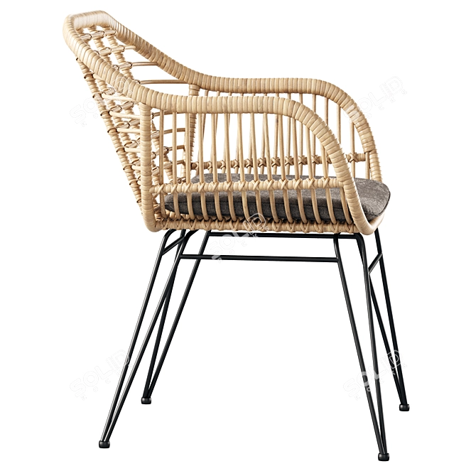 Cozy Beige Malibu Chair 3D model image 2