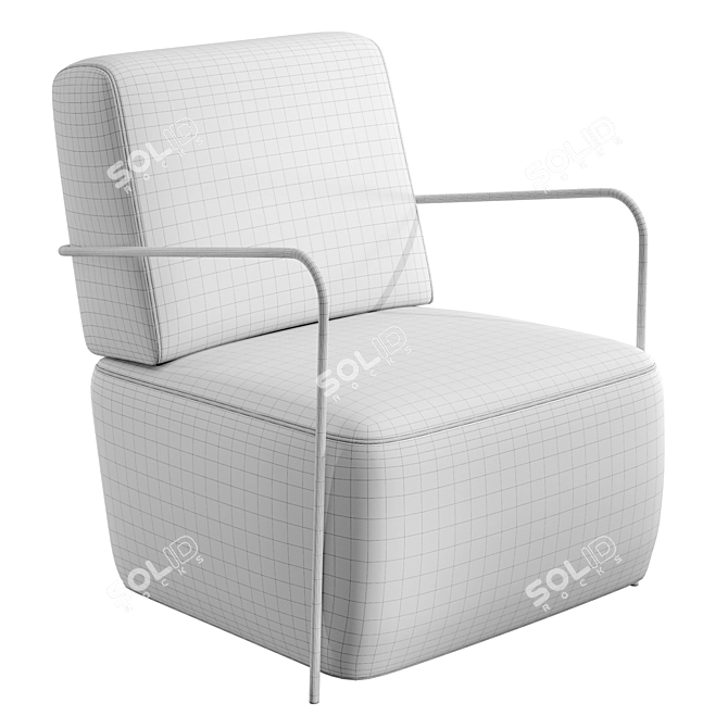 Plush Gamer Armchair - White 3D model image 2