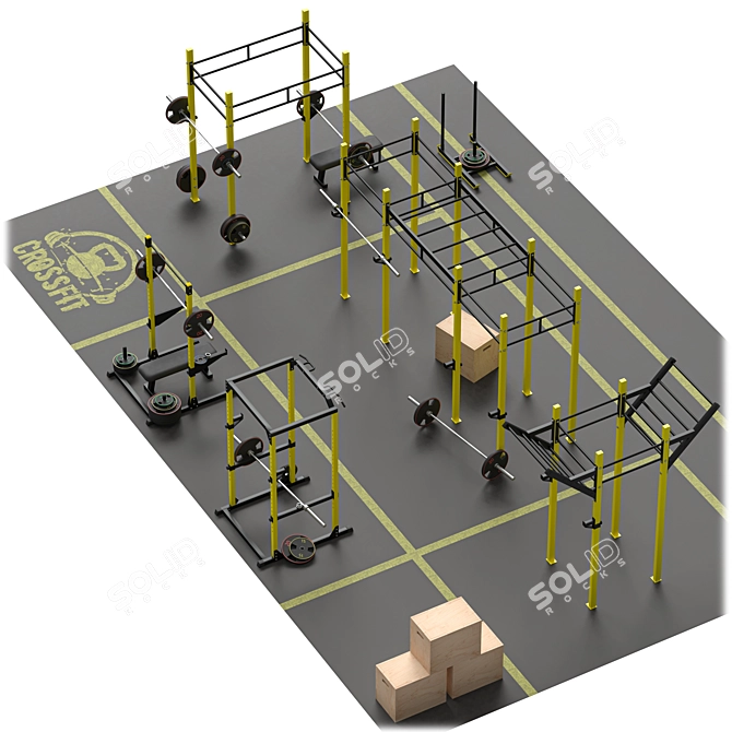 CrossFit Training Area 96sqm 3D model image 2