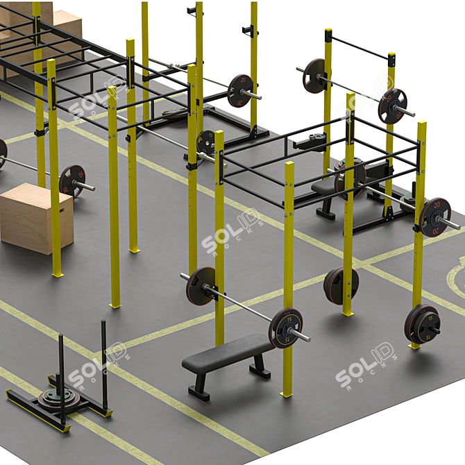 CrossFit Training Area 96sqm 3D model image 3