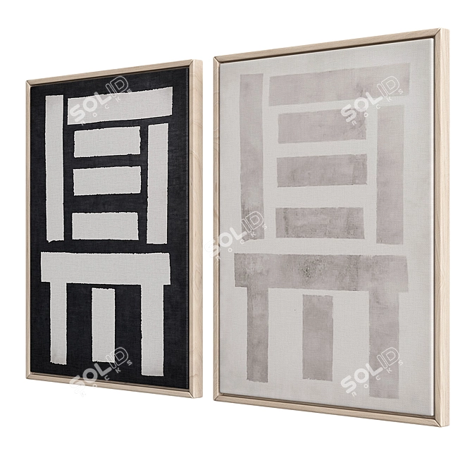 Abstract Wall Art Prints Collection 3D model image 4