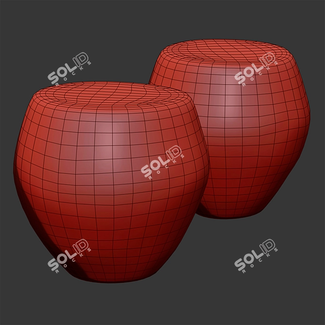 Ceramic Pebble Side Table 3D model image 2