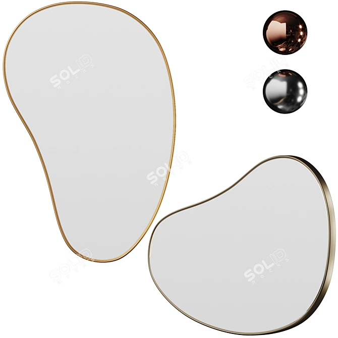 Umbra Hubba Pebble Wall Mirror 3D model image 1