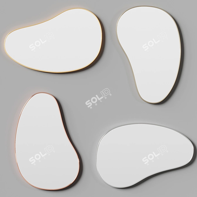 Umbra Hubba Pebble Wall Mirror 3D model image 4