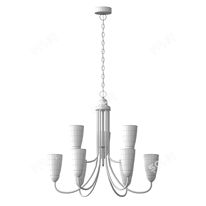 Elegant Bronze Chandelier Fixture 3D model image 3