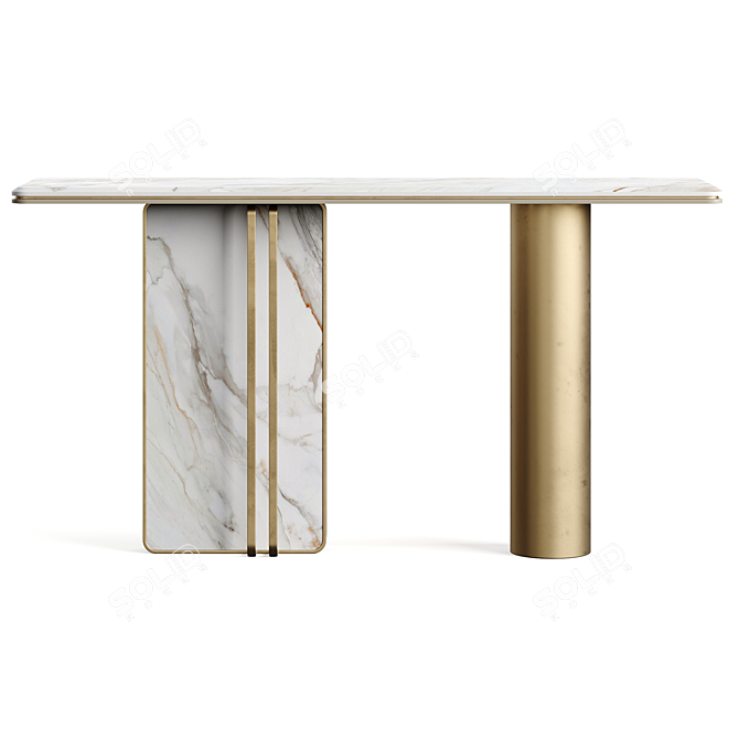 Sleek Marble Modern Console Table 3D model image 4