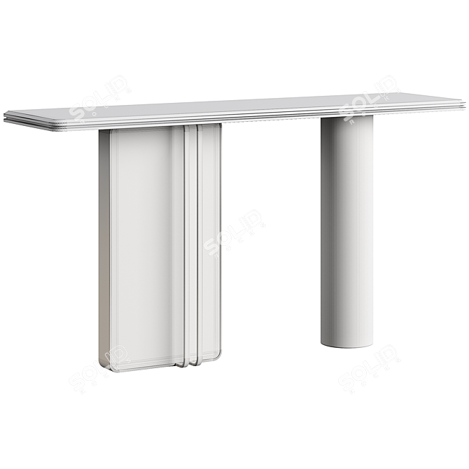 Sleek Marble Modern Console Table 3D model image 6
