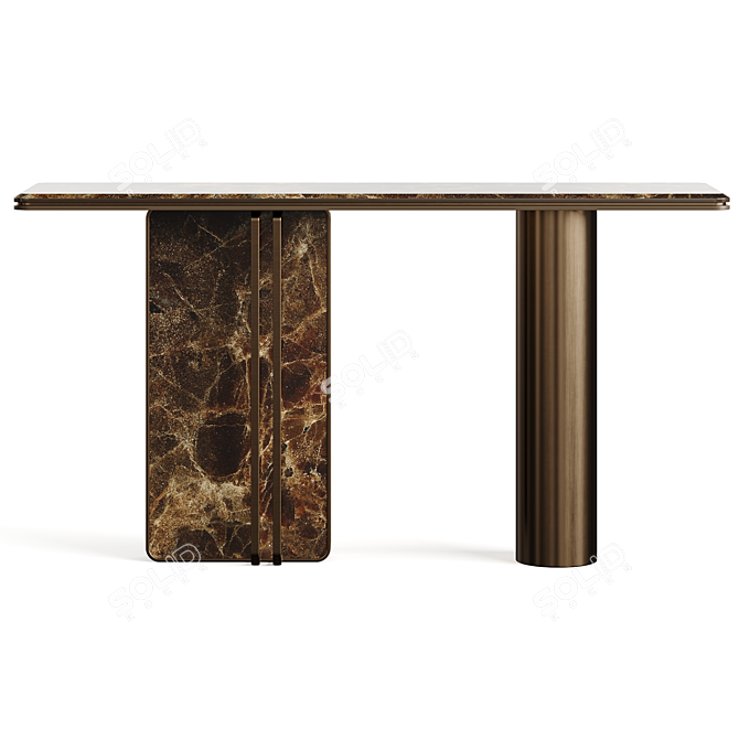 Sleek Marble Modern Console Table 3D model image 11