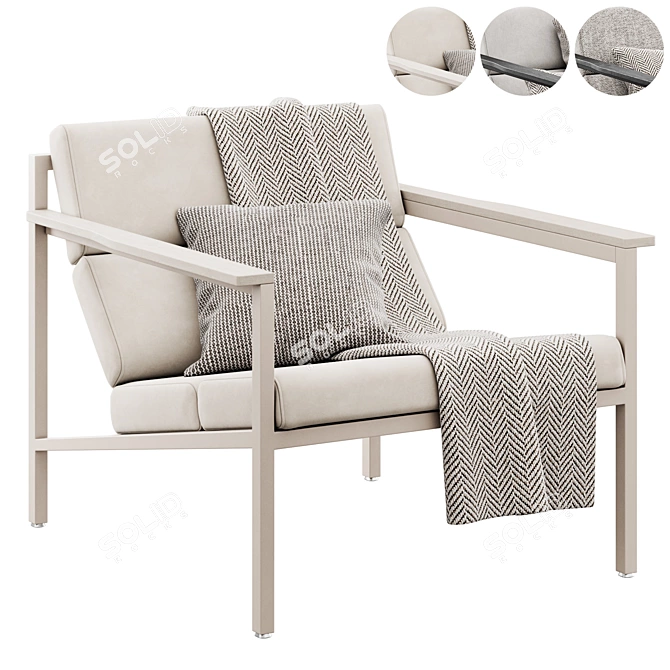 Contemporary Halifax Armchair with Plush Accessories 3D model image 1