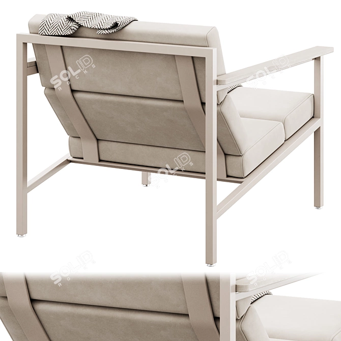 Contemporary Halifax Armchair with Plush Accessories 3D model image 4
