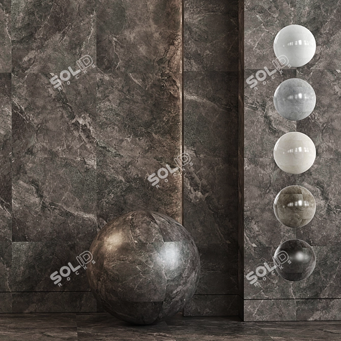 River Marble Stone Collection 3D model image 1