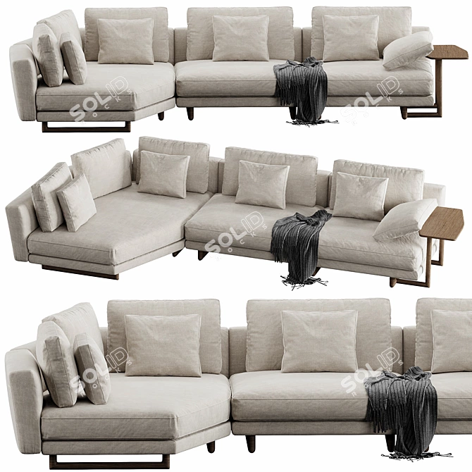 Modern Porada Abacus Chaise Lounge 3D model image 1