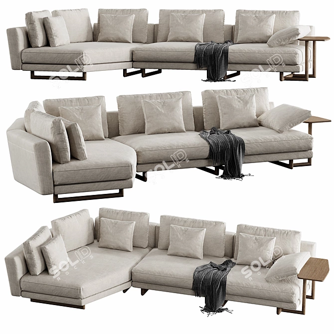 Modern Porada Abacus Chaise Lounge 3D model image 4