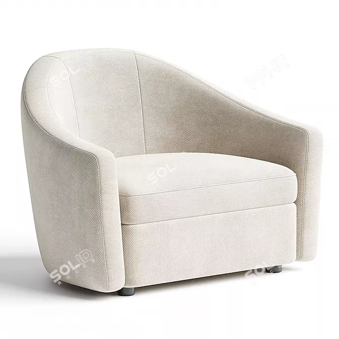 Elegant Barrel Lounge Chair 3D model image 1