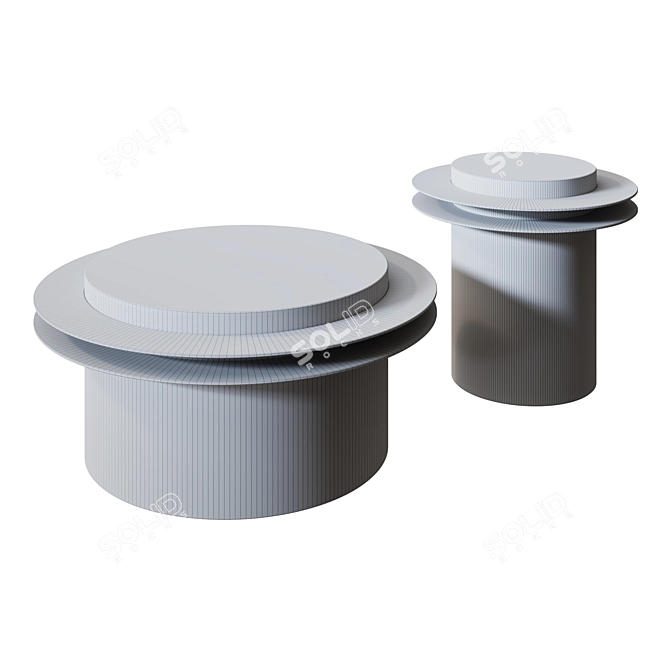 Elegant Metal RING Coffee Tables 3D model image 3