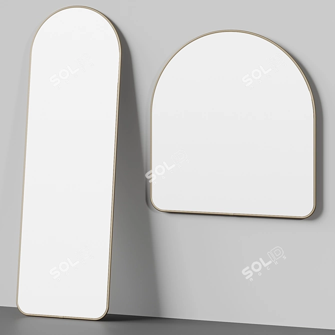 Modern Arch Mirror in Titanium 3D model image 2