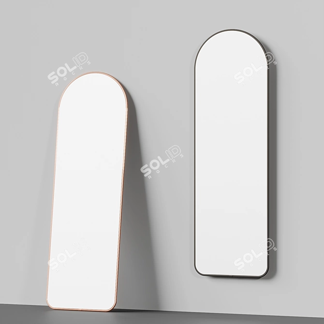 Modern Arch Mirror in Titanium 3D model image 3