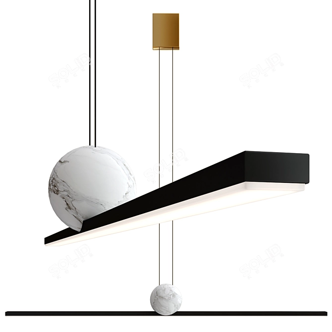 Modern Metal Pendant Lamp REGOLO 3D model image 1