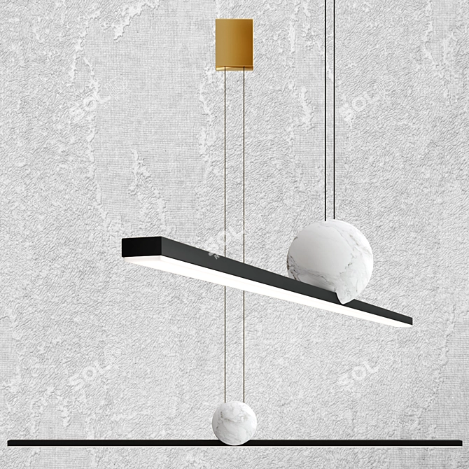 Modern Metal Pendant Lamp REGOLO 3D model image 4