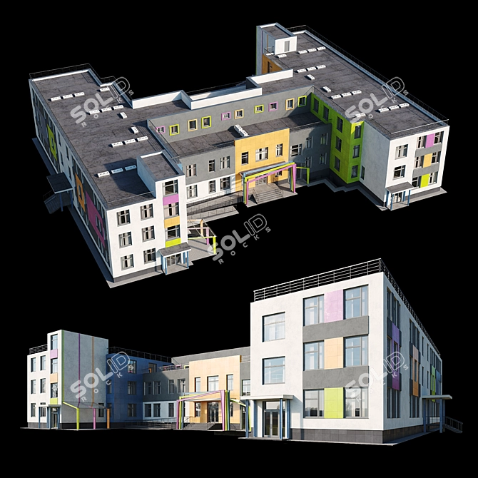 Modern Childcare Facility Model 3D model image 2