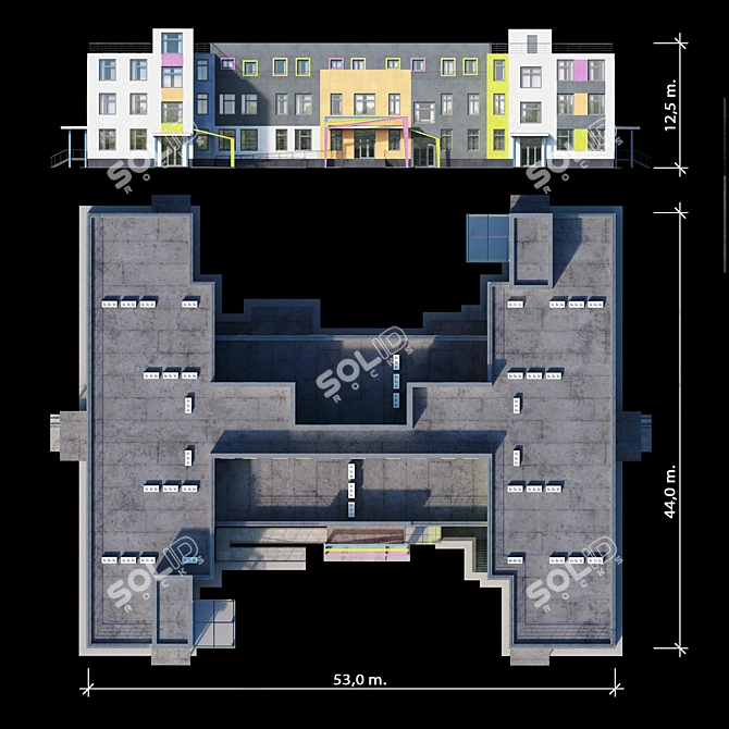 Modern Childcare Facility Model 3D model image 5