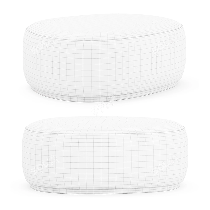 Elegant Large Ottoman by Desiron 3D model image 2