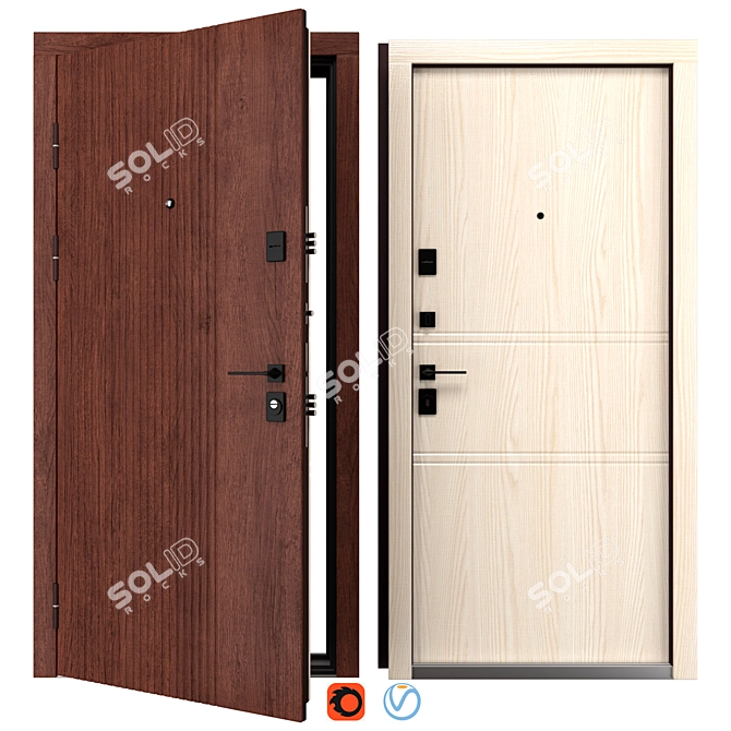  Bulat B-617 Metal Entrance Door 3D model image 1