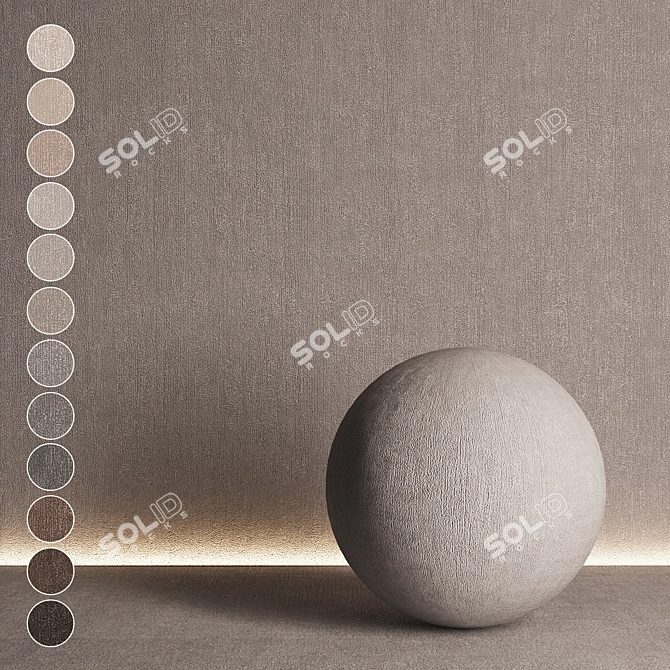 Seamless Textured Decorative Plaster Set 3D model image 1