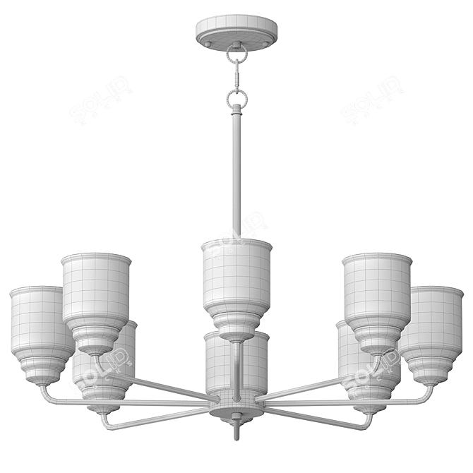 Modern Acadia 8-Light Chandelier 3D model image 2