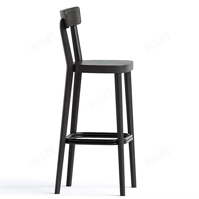 Stylish Milano Black Barstool 3D model image 2