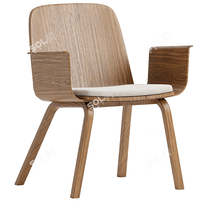 Elegant and Comfy Lounge Chair 3D model image 1