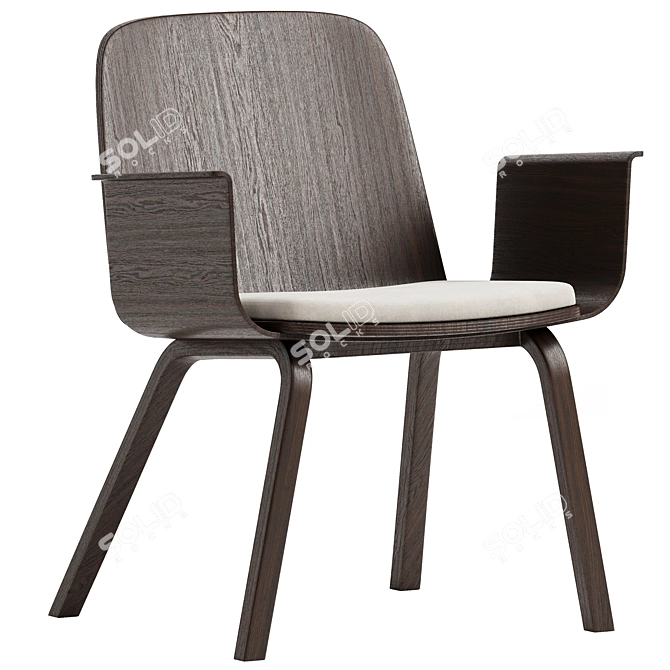 Elegant and Comfy Lounge Chair 3D model image 2