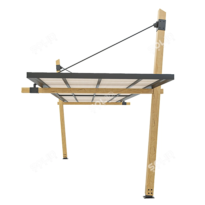 Modern Expandable Wooden Canopy 3D model image 2